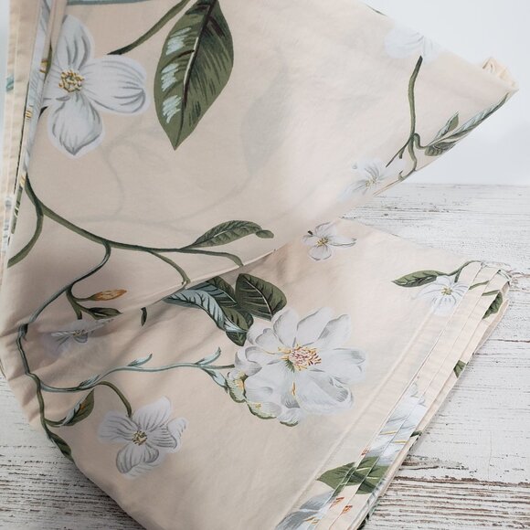 Crown Crafts Williamsburg  Cream Green White  Magnolia  Full Flat Sheet - Picture 4 of 6